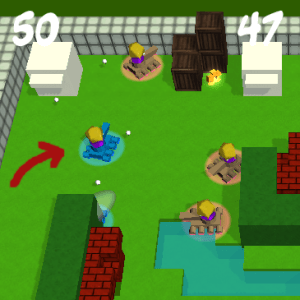 An ally unit surrounded by enemies